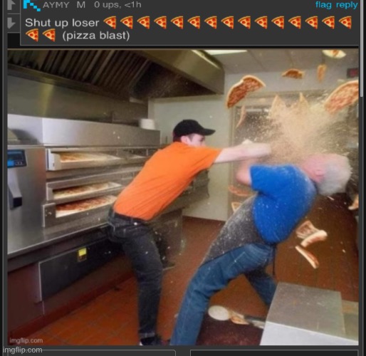 I made it a temp | image tagged in pizza blast | made w/ Imgflip meme maker
