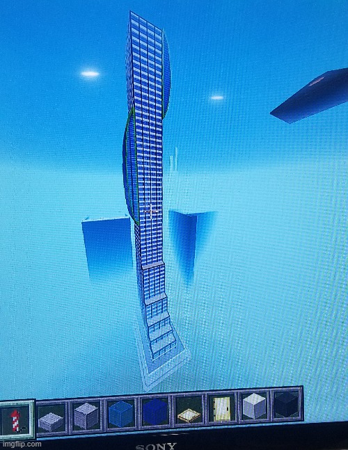 minecraft skyscraper(ignore the floating pyramid) | image tagged in minecraft,memes,skyscraper,architecture,gaming | made w/ Imgflip meme maker