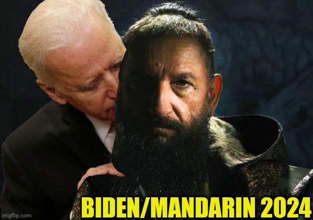 Mandarin Iron Man 3 | BIDEN/MANDARIN 2024 | image tagged in mandarin iron man 3,joe biden,creepy joe biden,biden | made w/ Imgflip meme maker