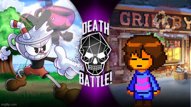 Cuphead/Nightmare Cuphead VS Frisk/Chara [Cuphead/MORØ Nighteye VS Undertale] | image tagged in death battle,cuphead,frisk,undertale,gaming,oh wow are you actually reading these tags | made w/ Imgflip meme maker