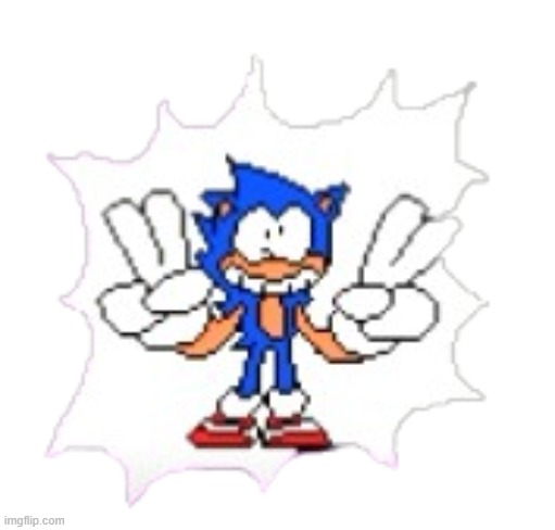 sonic :) (from Sonic reskin mod for pizza tower) | image tagged in sonic the hedgehog,sonic,pizza tower,mod,silly | made w/ Imgflip meme maker