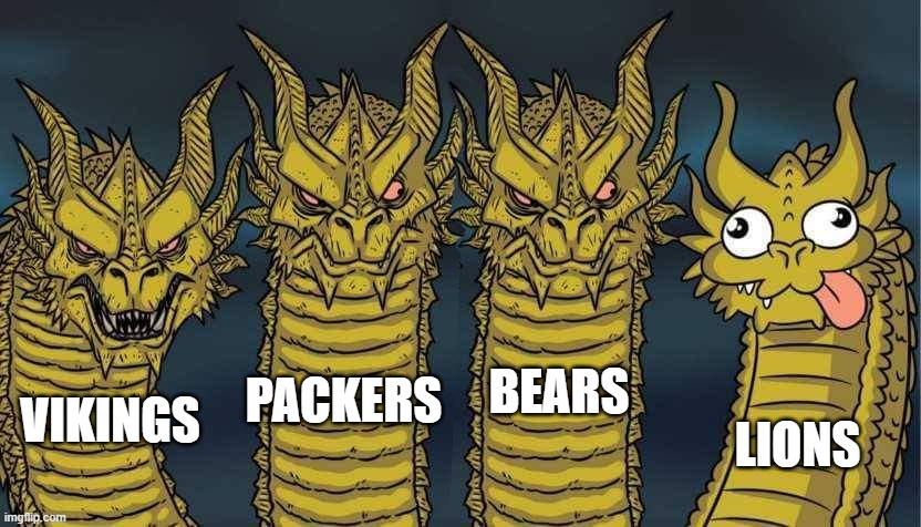 BEARS; PACKERS; VIKINGS; LIONS | made w/ Imgflip meme maker