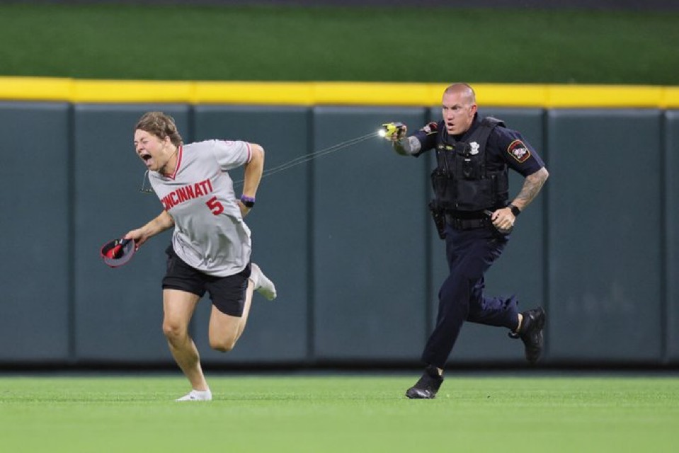 High Quality Cop tasers fan Blank Meme Template