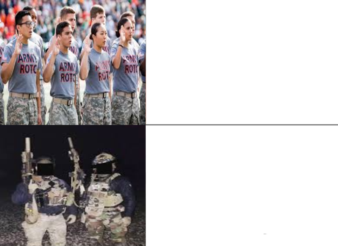 Military vs ROTC Blank Meme Template
