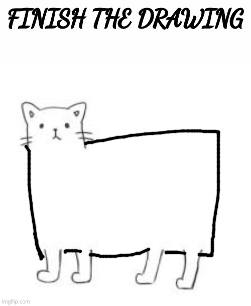 suspiciously flatscreen tv shaped cat | image tagged in finish the drawing | made w/ Imgflip meme maker