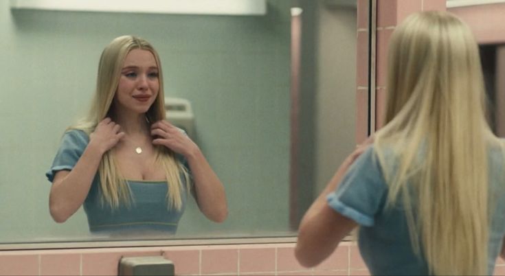 High Quality Sydney Sweeney Crying in Mirror Blank Meme Template
