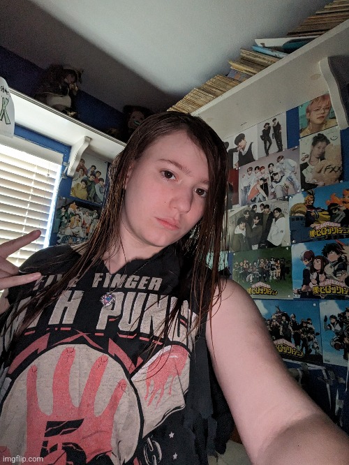 Stole my brother's Five Finger Death Punch 2018 tour shirt | image tagged in ffdp | made w/ Imgflip meme maker