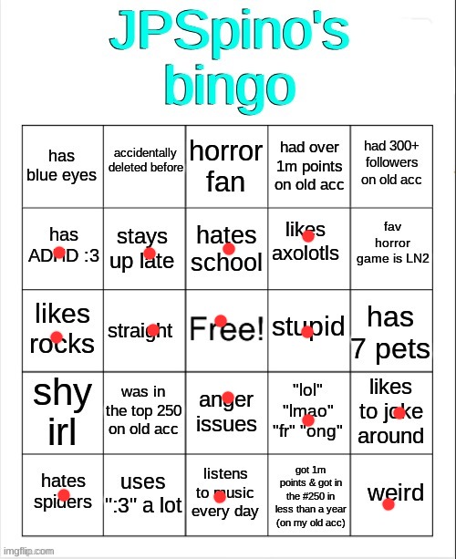 image tagged in jpspino's new bingo | made w/ Imgflip meme maker