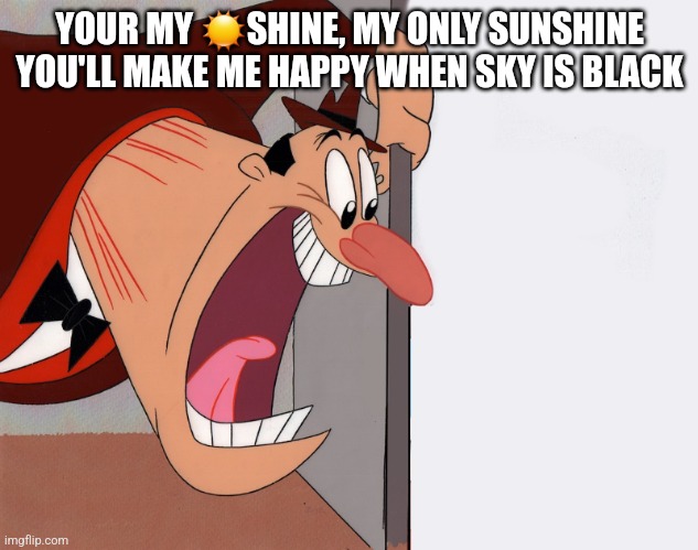 yelling guy | YOUR MY ☀SHINE, MY ONLY SUNSHINE YOU'LL MAKE ME HAPPY WHEN SKY IS BLACK | image tagged in yelling guy | made w/ Imgflip meme maker