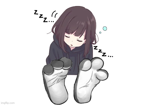 Menhera Chan Sleepy Snoring Feet | image tagged in snoring | made w/ Imgflip meme maker