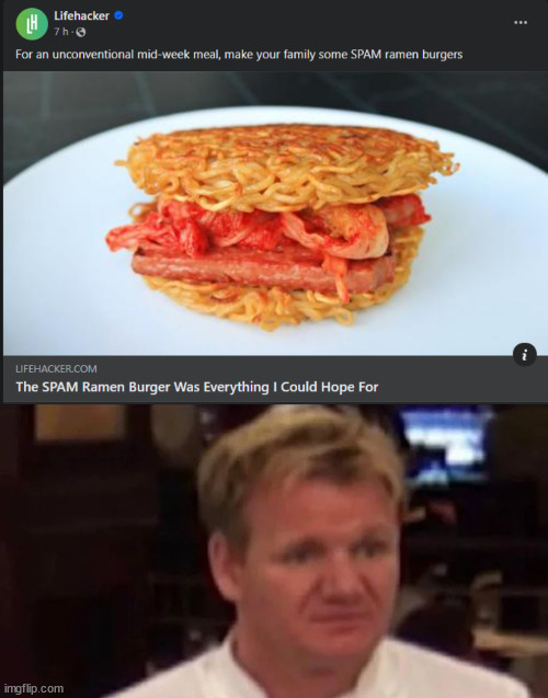 This is not a burger, it's an abomination | image tagged in disgusted gordon ramsay,food,master chief,shitty | made w/ Imgflip meme maker