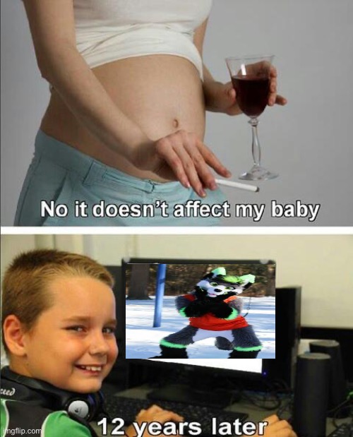 No it doesn't affect my baby | image tagged in no it doesn't affect my baby,furry,anti furry | made w/ Imgflip meme maker