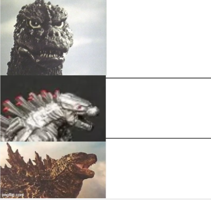 High Quality godzilla thesis antithesis synthesis Blank Meme Template