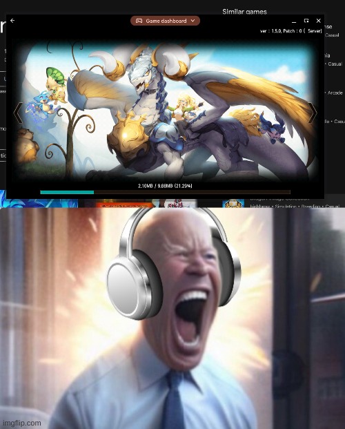 YOOO IT WORKED | image tagged in joe biden headphones | made w/ Imgflip meme maker