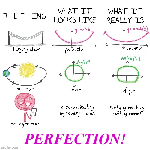 From the divine Mathwithbaddrawings.com | PERFECTION! | image tagged in math,memes,comics/cartoons,thinking,how it started vs how it's going | made w/ Imgflip meme maker