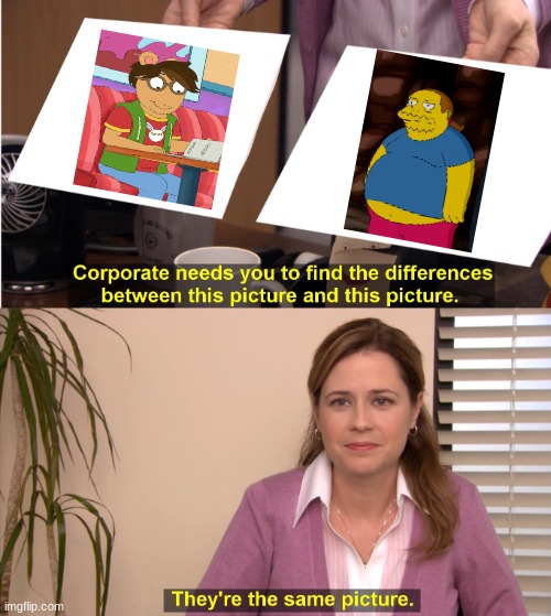 Arthur is Comic book GUY | image tagged in corporate wants you to find the difference | made w/ Imgflip meme maker