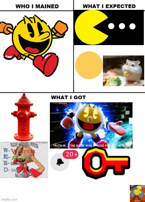 im a pacman main what do you expect | image tagged in who i mained ssb,pacman fever | made w/ Imgflip meme maker