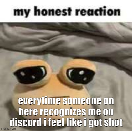 listening to roblox tycoon music rn | everytime someone on here recognizes me on discord i feel like i got shot | image tagged in my honest reaction | made w/ Imgflip meme maker