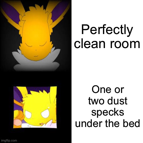 No offense to his cleaning obsession | Perfectly clean room; One or two dust specks under the bed | image tagged in memes,speed | made w/ Imgflip meme maker