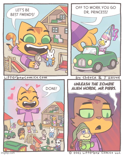 I can confirm this is how my sister and I played with our Barbies. The amount of drama | image tagged in litterbox comics | made w/ Imgflip meme maker