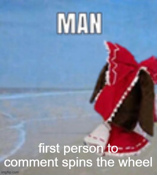 this is a test run btw | first person to comment spins the wheel | image tagged in man | made w/ Imgflip meme maker