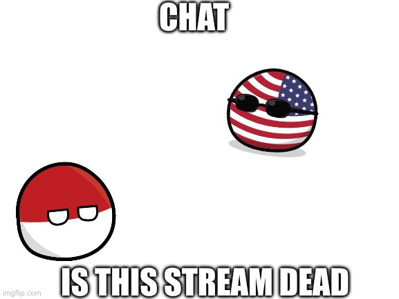 Is Polandball_memes dead? | CHAT; IS THIS STREAM DEAD | image tagged in blank white template | made w/ Imgflip meme maker