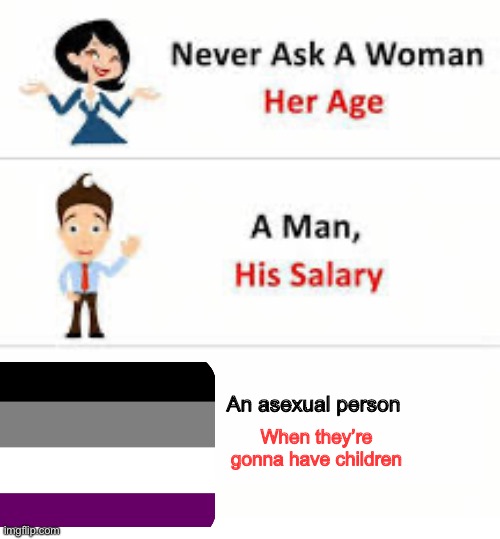 let me one up you @InvaderBethany :3 | An asexual person; When they’re gonna have children | made w/ Imgflip meme maker