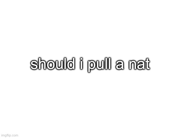 should i pull a nat | made w/ Imgflip meme maker