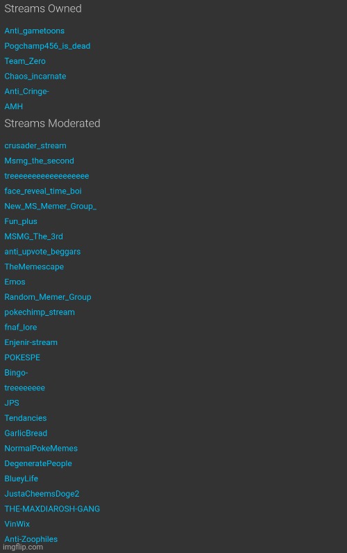 all moderated streams | made w/ Imgflip meme maker