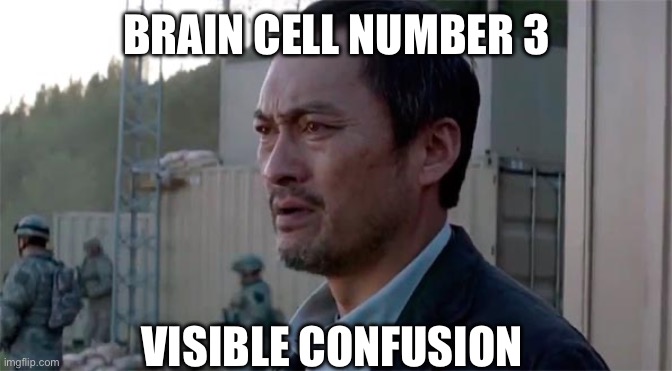 BRAIN CELL NUMBER 3 VISIBLE CONFUSION | image tagged in ken watenabe let them fight | made w/ Imgflip meme maker