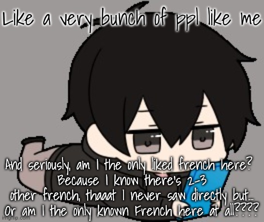 Shadow:bored | Like a very bunch of ppl like me; And seriously, am I the only liked french here? 
Because I know there's 2-3 other french, thaaat I never saw directly but...
Or am I the only known French here at all???? | image tagged in shadow bored | made w/ Imgflip meme maker
