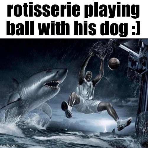 rotisserie playing ball with his dog :) | made w/ Imgflip meme maker