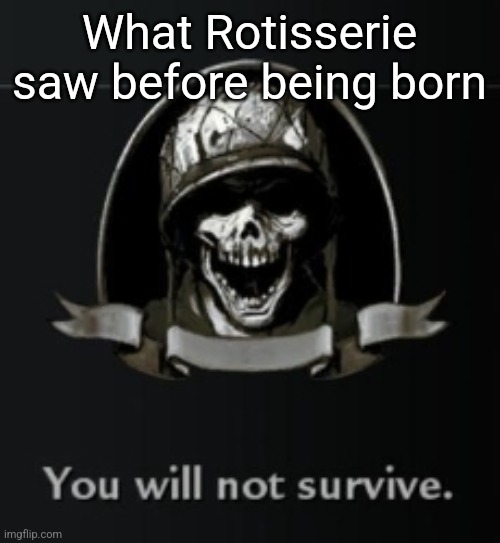 What Rotisserie saw before being born | made w/ Imgflip meme maker
