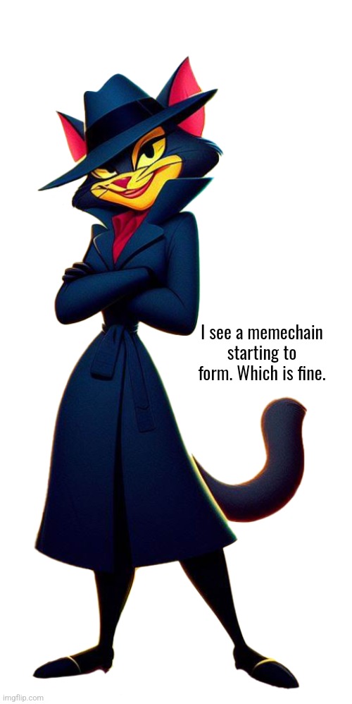 Ms Katson/Alaina Katson(From TimeZone) | I see a memechain starting to form. Which is fine. | image tagged in ms katson/alaina katson from timezone | made w/ Imgflip meme maker