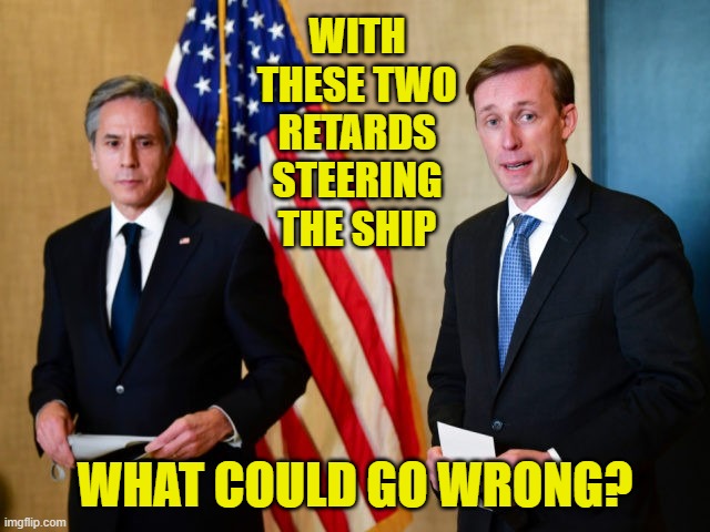 WITH THESE TWO RETARDS STEERING THE SHIP WHAT COULD GO WRONG? | made w/ Imgflip meme maker