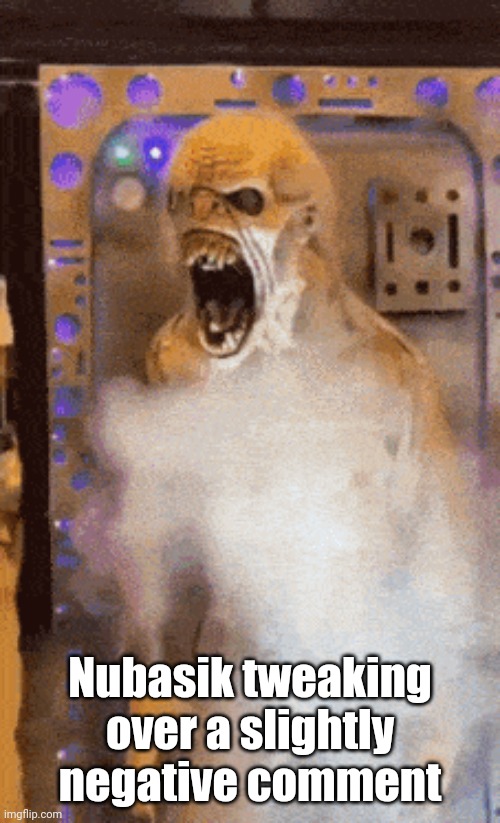 Tweaking | Nubasik tweaking over a slightly negative comment | image tagged in tweaking | made w/ Imgflip meme maker