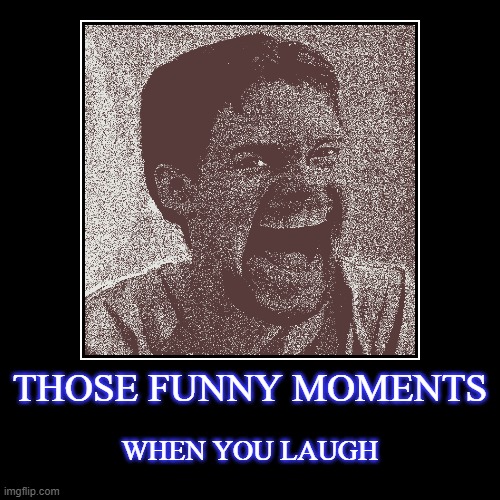 So Funny | THOSE FUNNY MOMENTS | WHEN YOU LAUGH | image tagged in funny,laugh | made w/ Imgflip demotivational maker