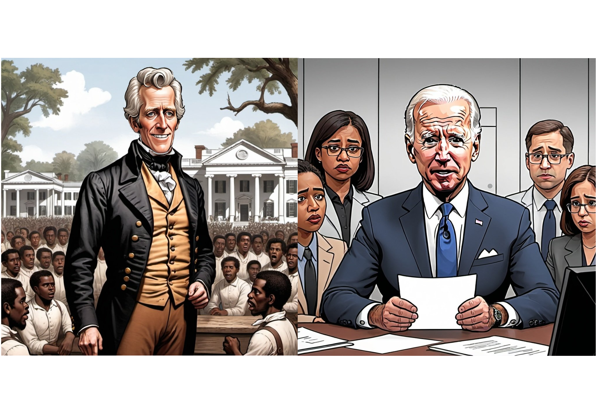 High Quality Andrew Jackson and Joe Biden Blank Meme Template