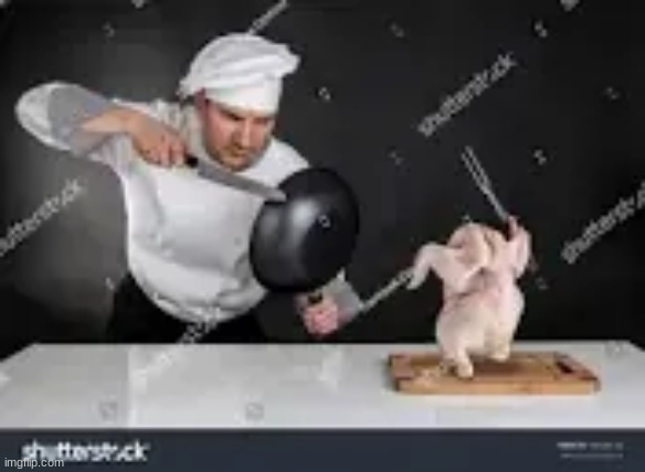 chef fighting chicken | image tagged in chef fighting chicken | made w/ Imgflip meme maker
