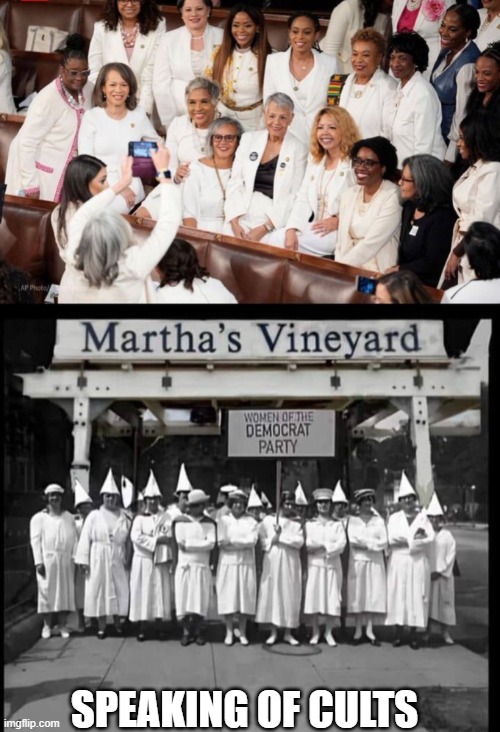 Speaking of cults | SPEAKING OF CULTS | image tagged in democrats,cult | made w/ Imgflip meme maker