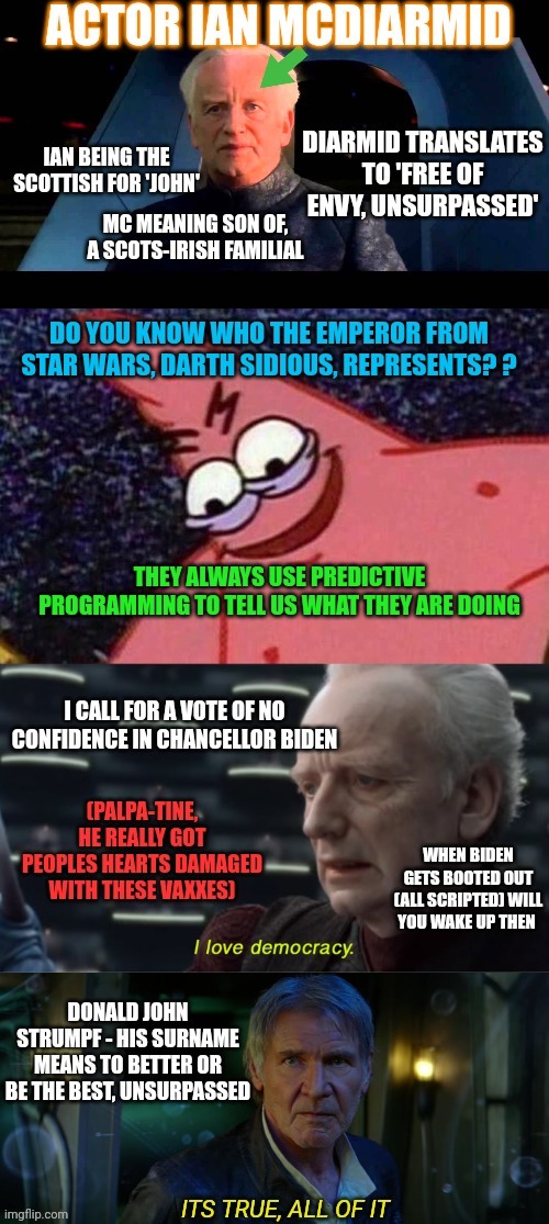 Merry strumpfmas! They always use predictive programming to tell us the truth. Palpatine is strumpf! | image tagged in strumpf globalist puppet,use the force oh he forced these vaxxes on us,wake the f up,predictive programming,troll city | made w/ Imgflip meme maker
