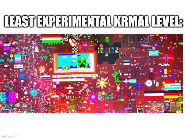 LEAST EXPERIMENTAL KRMAL LEVEL: | made w/ Imgflip meme maker