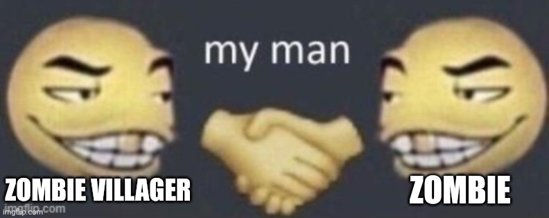 My man | ZOMBIE ZOMBIE VILLAGER | image tagged in my man | made w/ Imgflip meme maker