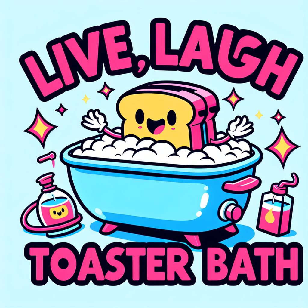 Affirmation meme saying Live, Laugh, Toaster bath Blank Meme Template