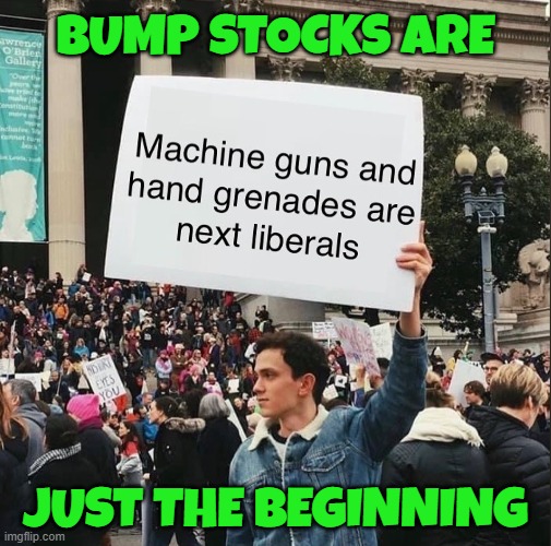 Bump Stock | BUMP STOCKS ARE; JUST THE BEGINNING | image tagged in second amendment,2nd amendment,2a,scotus,guns,civil war | made w/ Imgflip meme maker