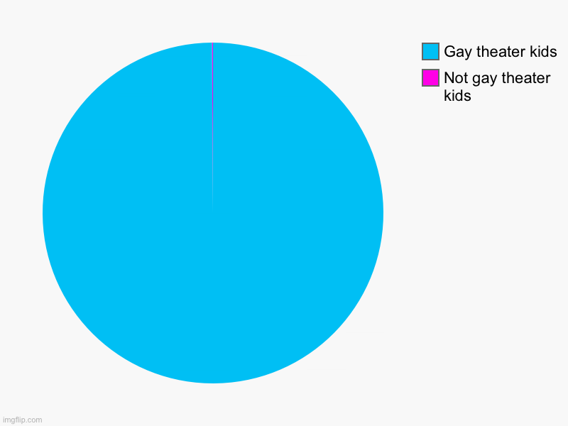 Gay. | Not gay theater kids, Gay theater kids | image tagged in charts,pie charts | made w/ Imgflip chart maker