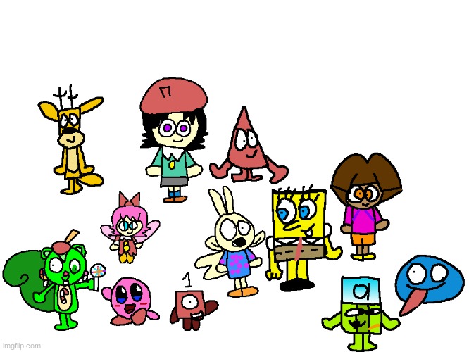 artwork cartoon | image tagged in kirby,open season,spongebob,numberblocks,artwork,cartoon | made w/ Imgflip meme maker