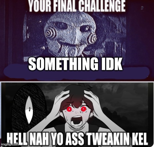 your final challenge | SOMETHING IDK | image tagged in your final challenge | made w/ Imgflip meme maker