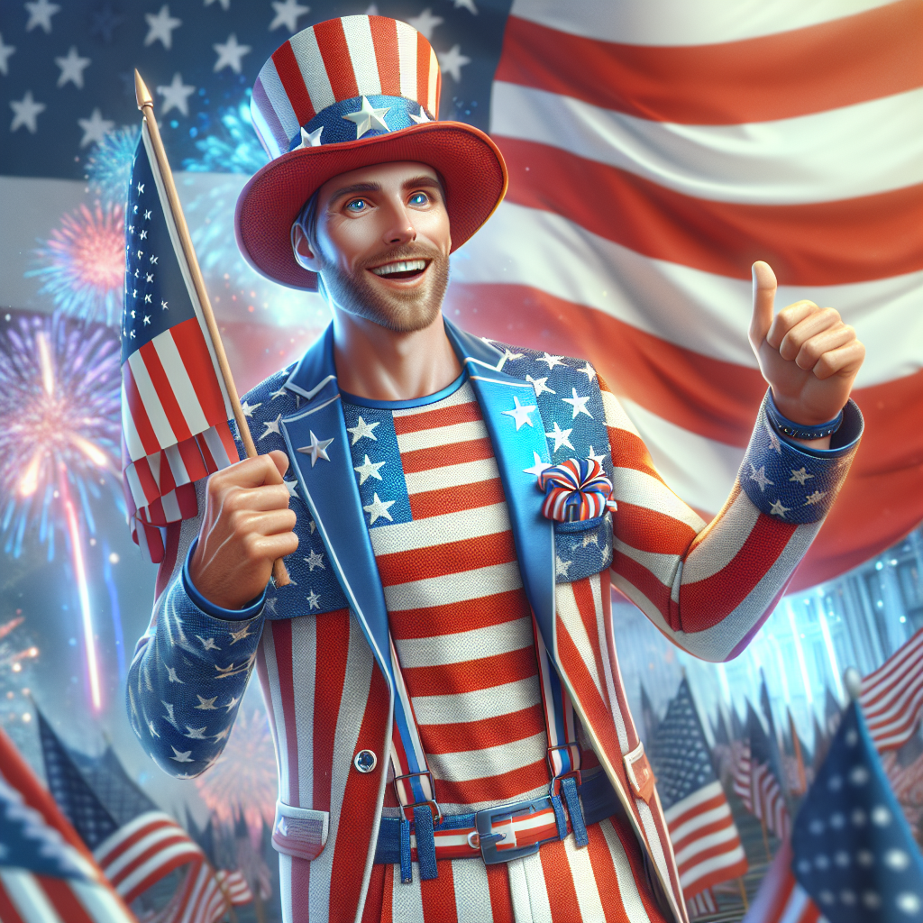 High Quality Guy dressed for the 4th of July Blank Meme Template