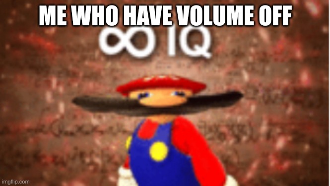 Infinite IQ | ME WHO HAVE VOLUME OFF | image tagged in infinite iq | made w/ Imgflip meme maker